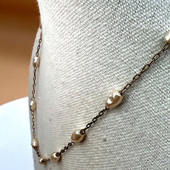 Barbie Freshwater Pearl Gold Tone Necklace. B78 - Picture 4 of 10